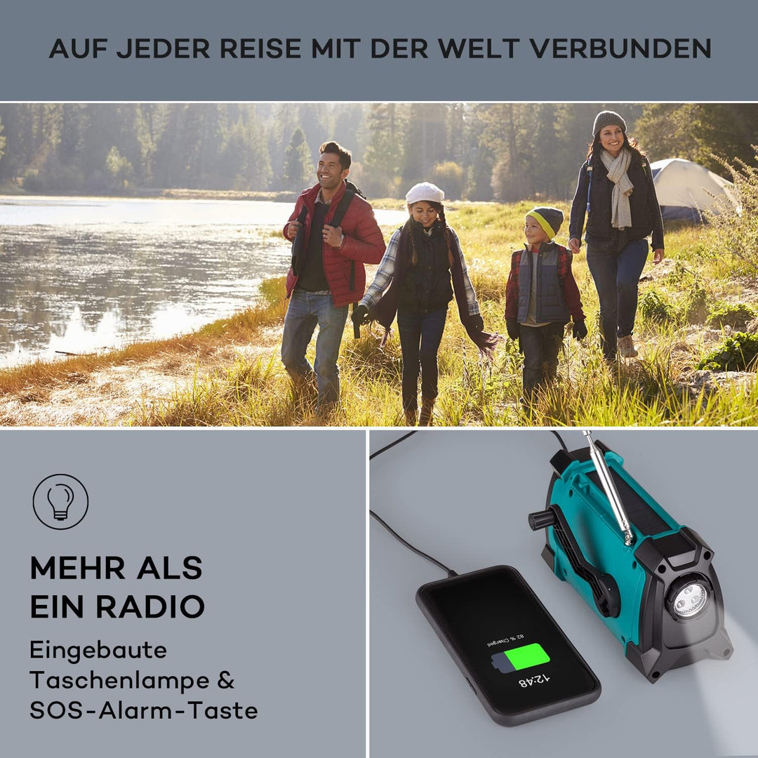 Auna Aufladbares DAB Plus Radio Mit Bluetooth, Batterie, DAB/DAB+/FM, LCD Display, Wecker, Retro-Des