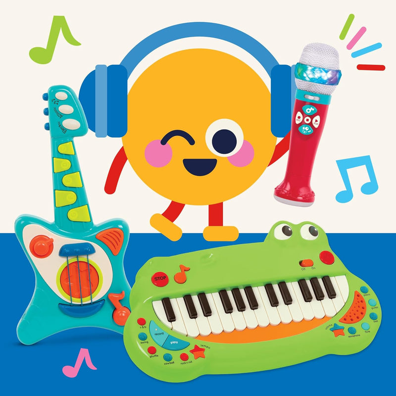 Battat BT4680Z Krokodil Keyboard Piano mit 5 Instrument Geräuschen und Musik – Kinder Klavier Spielz