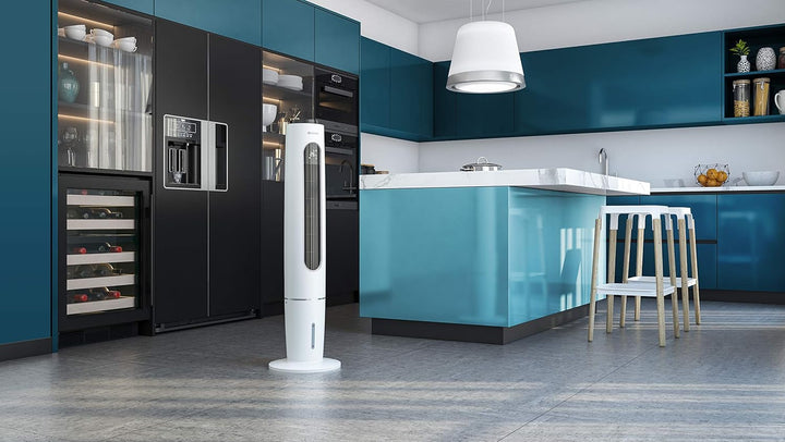 Olimpia Splendid 99312 Peler Tower Turmventilator Kühler mit Oszillationsbasis Timer und Kanister 3,