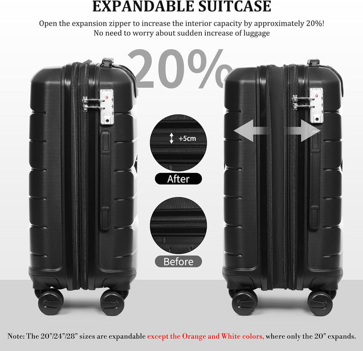 Sea choice Hartschalenkoffer Set 4 Teilig S/M/L/XL Rollkoffer Handgepäck 100% PP Reisekoffer mit 360