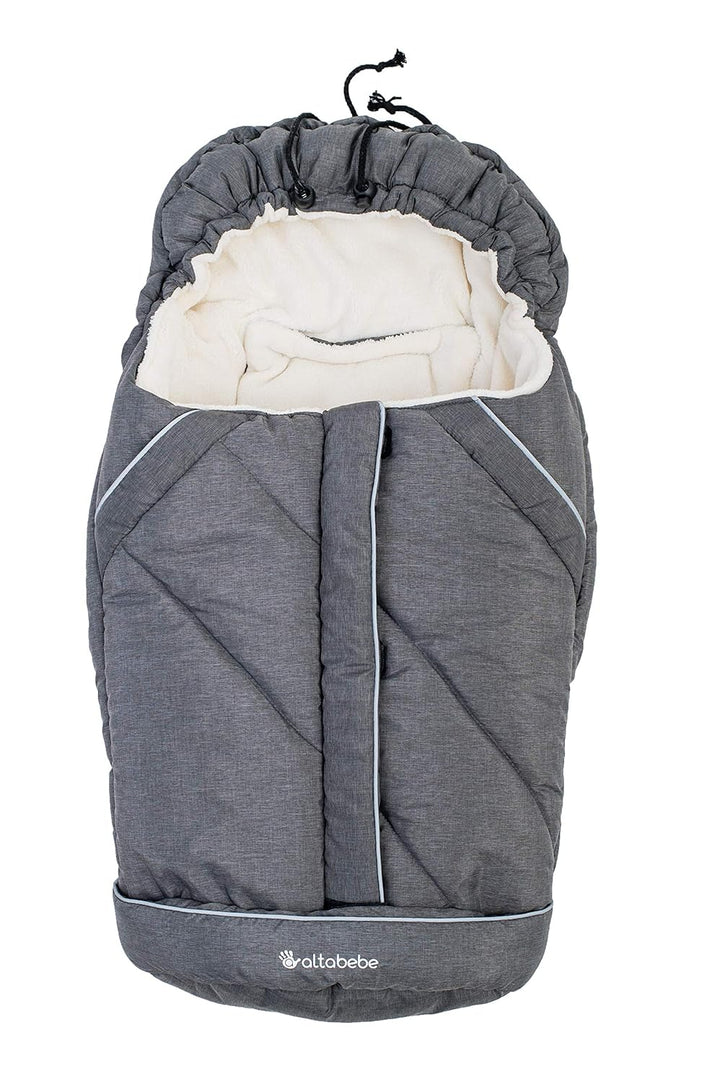 Altabebe AL2003P-01 Winterfusssack für Babyschale und Autositz, dunkelgrau/schwarz Dunkelgrau - Schw