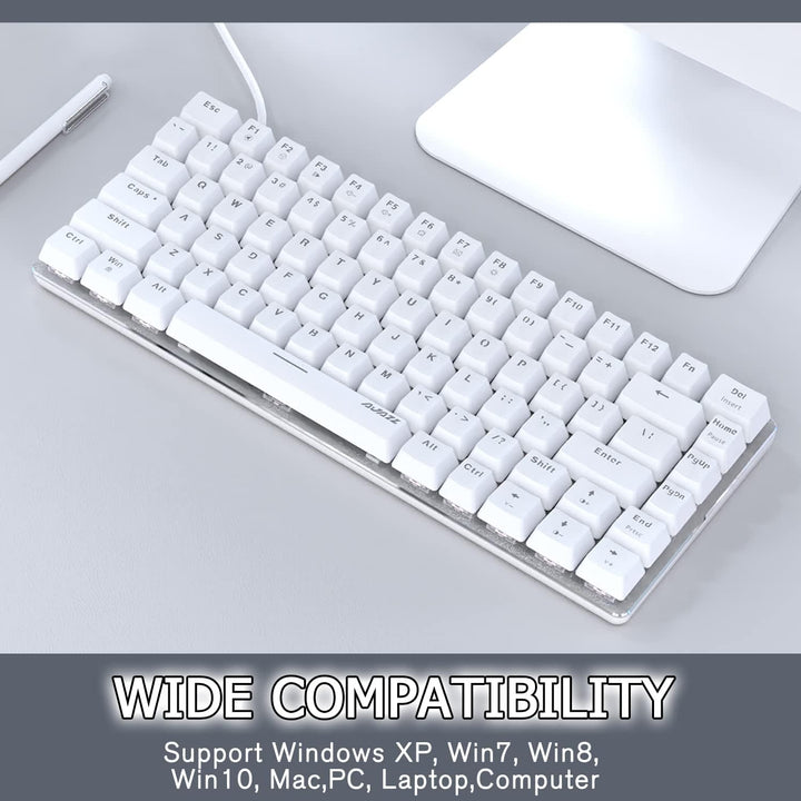 Hotswapple Gaming-Tastatur, 80% Mechanische Rote Schalter Keyboard mit weisse LED-Hintergrundbeleuch