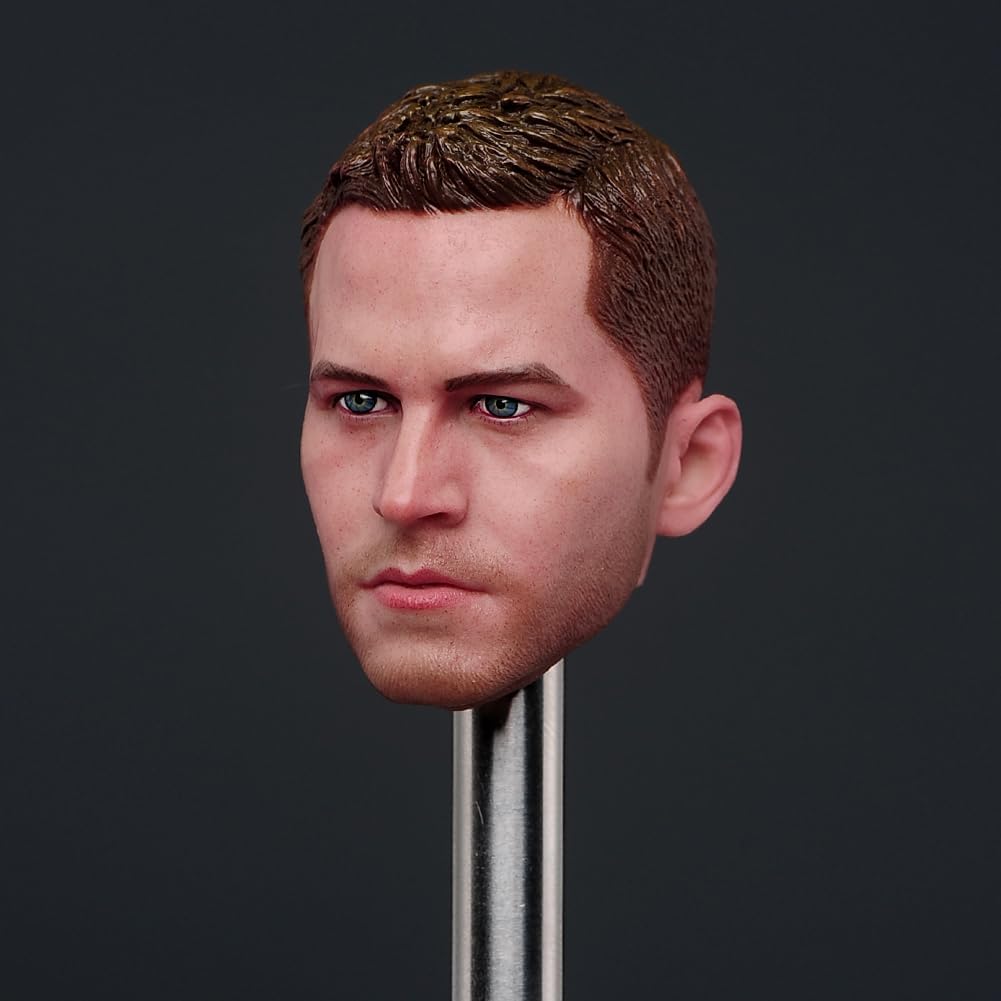 1/6 Massstab Männlich Kopf Skulptur, Paul Walker Europäischer Mann Kopf Geschnitzt für 12 Zoll Actio