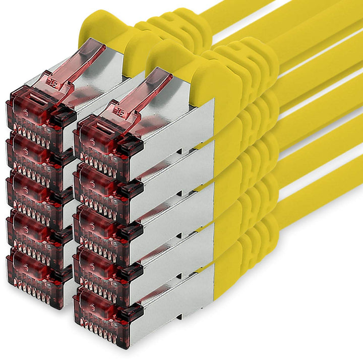 Netzwerkkabel Cat.6 10m gelb - 10 x Ethernetkabel Lankabel Cat6 Lan Netzwerk Kabel Sftp Pimf Patchka