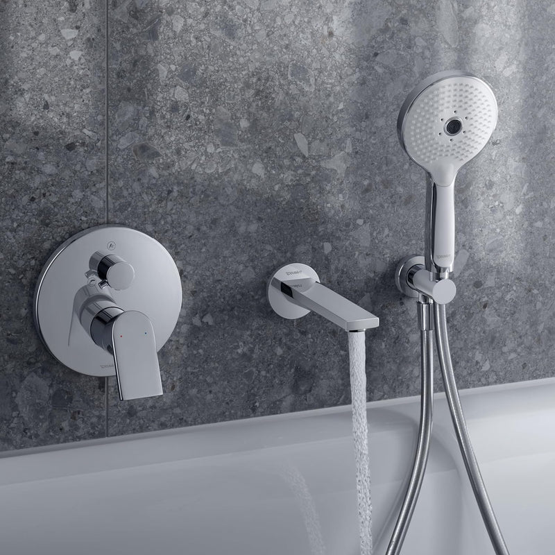 Duravit Universal Duschkopf, Duschbrause mit 3 Strahlarten (Rain, Pulse, Mono), Handbrause rund (Ø 1