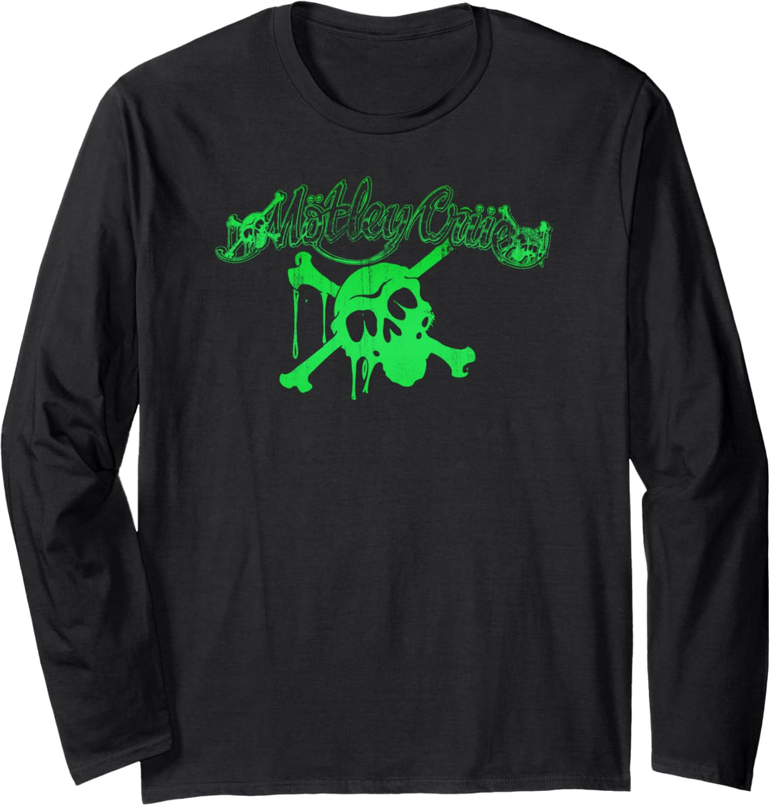 Mötley Crüe – Neon Green Logo with Skull Langarmshirt