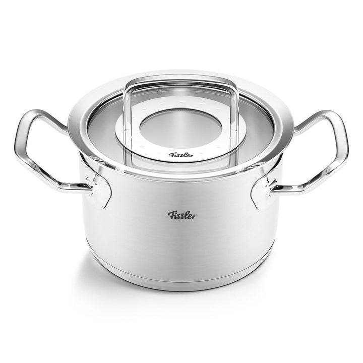 Fissler Original-Profi Collection / Edelstahl-Kochtopf (Ø 16 cm, 21L) Töpfe inkl. Glas-Deckel – Indu