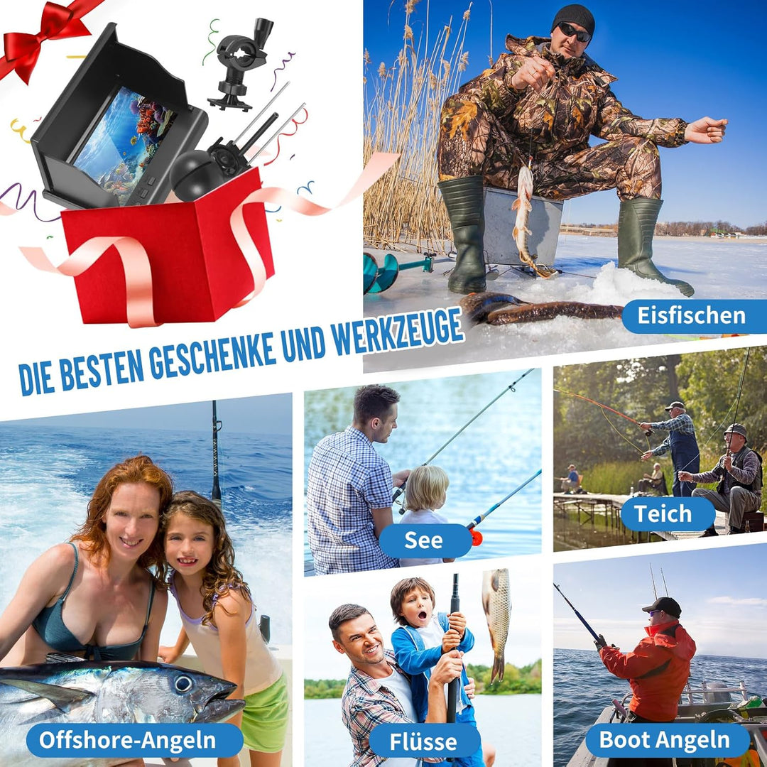 Fishfinder, Unterwasserkamera Angeln, Weitwinkel-Infrarot-Nachtsicht,Unterwasserkamera Fischfinder m