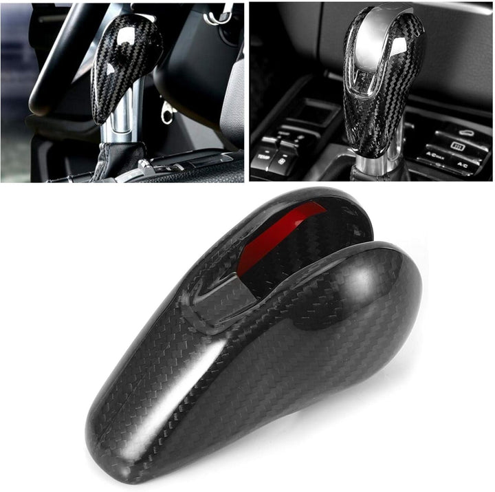 Auto Schaltknauf Abdeckung, Kohlefaser Schaltknauf Abdeckung Innenverkleidung Passt für Porsche MACA