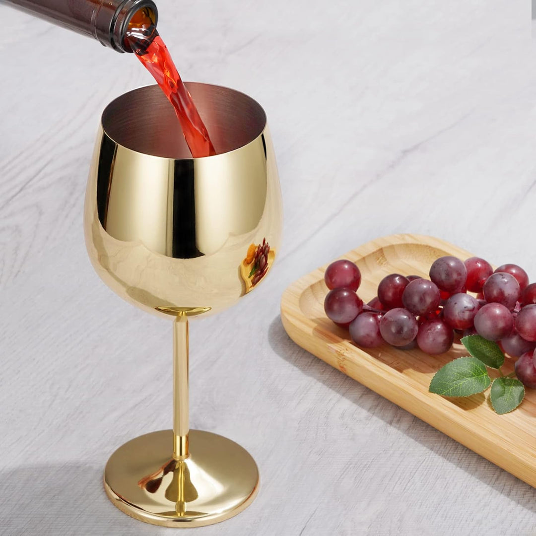 Livole Rotweingläser Set, 18Oz 550ml Weingläser aus Edelstahl, Champagner Gläser, Pokale Gross Bauch