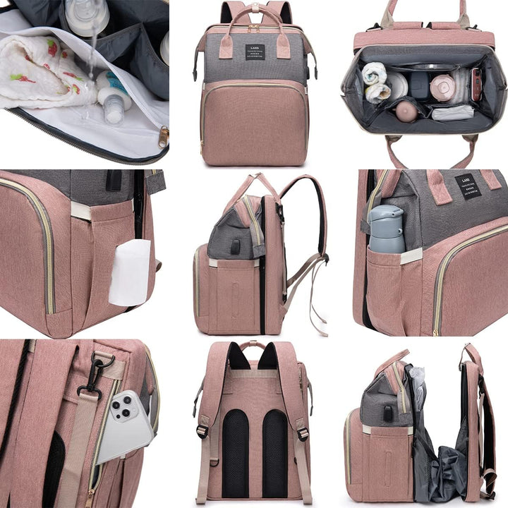 LEcylankEr Wickelrucksack mit Babybett - Grosse Wickeltasche Rucksack mit Wickelauflage & Isoliertas