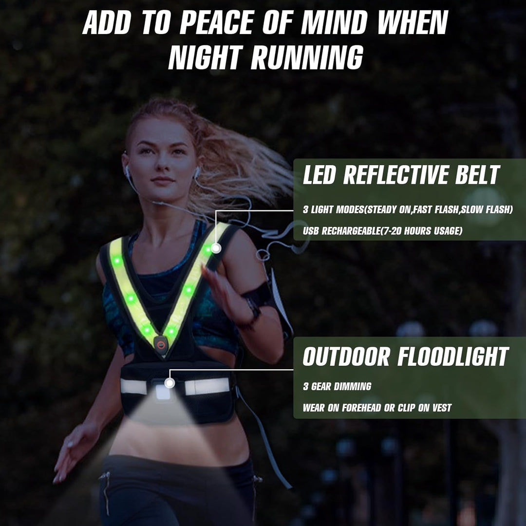 Gewichtsweste für Damen Weighted Vest für Sport und Laufen mit reflektierendem LED Gürtel und Aussen