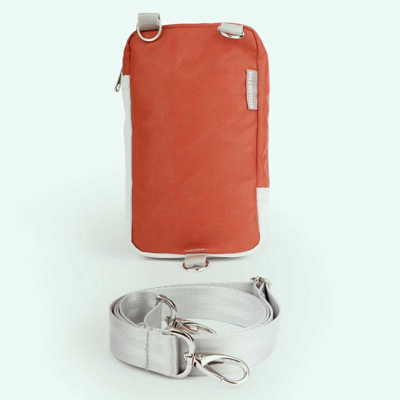 360 Grad Nautik Umhänge-Tasche Segeltuch braun Weiss