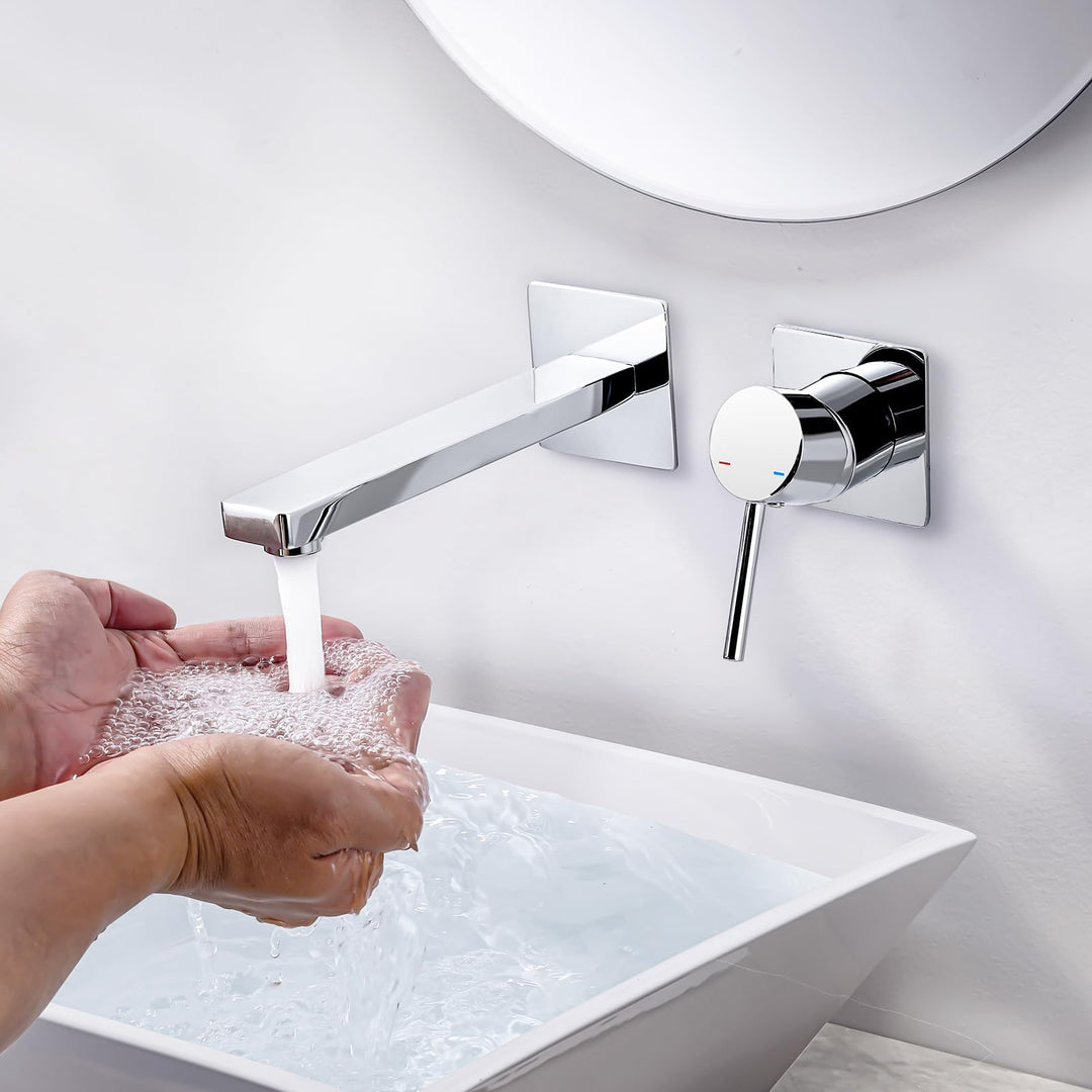 ARCORA Wasserhahn Bad Unterputz, Unterputz Armatur Waschbecken aus Kupfer 2 Loch Waschtischarmatur U