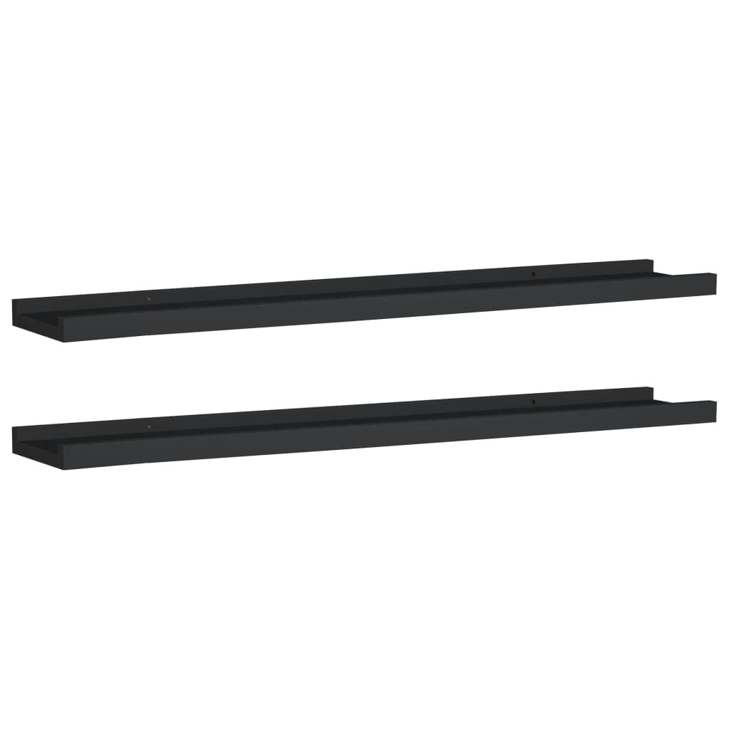 Bussandri Exclusive - Bilderleisten 2 Stk. Schwarz 80x9x3 cm MDF