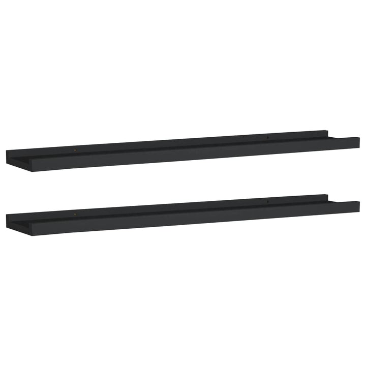 Bussandri Exclusive - Bilderleisten 2 Stk. Schwarz 80x9x3 cm MDF