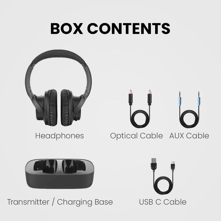 Avantree Ensemble – Funkkopfhörer Kabellos für TV, 35Std. Spielzeit Bluetooth Kopfhörer mit Ladestat