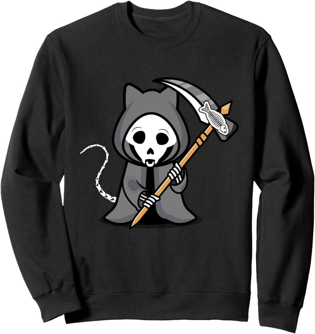 Grim Reapurr Halloween Katze Sensenmann Sweatshirt