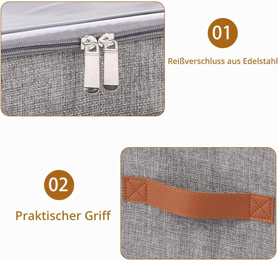 OUTBROS Aufbewahrungsbox mit Deckel, Faltbare Kleiderschrank Organizer, Kisten Aufbewahrung, Unterbe