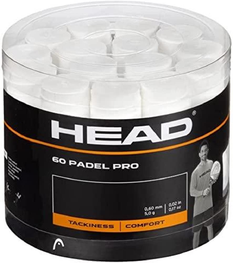 HEAD Unisex-Adult Padel Pro 60pcs Display Box Griffband Einheitsgrösse Weiss, Einheitsgrösse Weiss