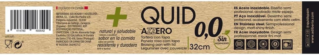 Quid Tortenplatte 32 x 7,5 cm AZZERO QD, Edelstahl, Stahl, 32 x 7,5 cm