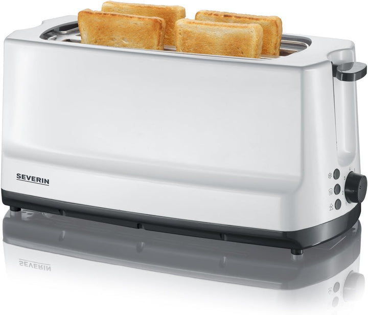 SEVERIN AT 2234 Automatik-Toaster (1.400 W, 2 Langschlitzkammern, Für bis zu 4 Brotscheiben) weiss/g