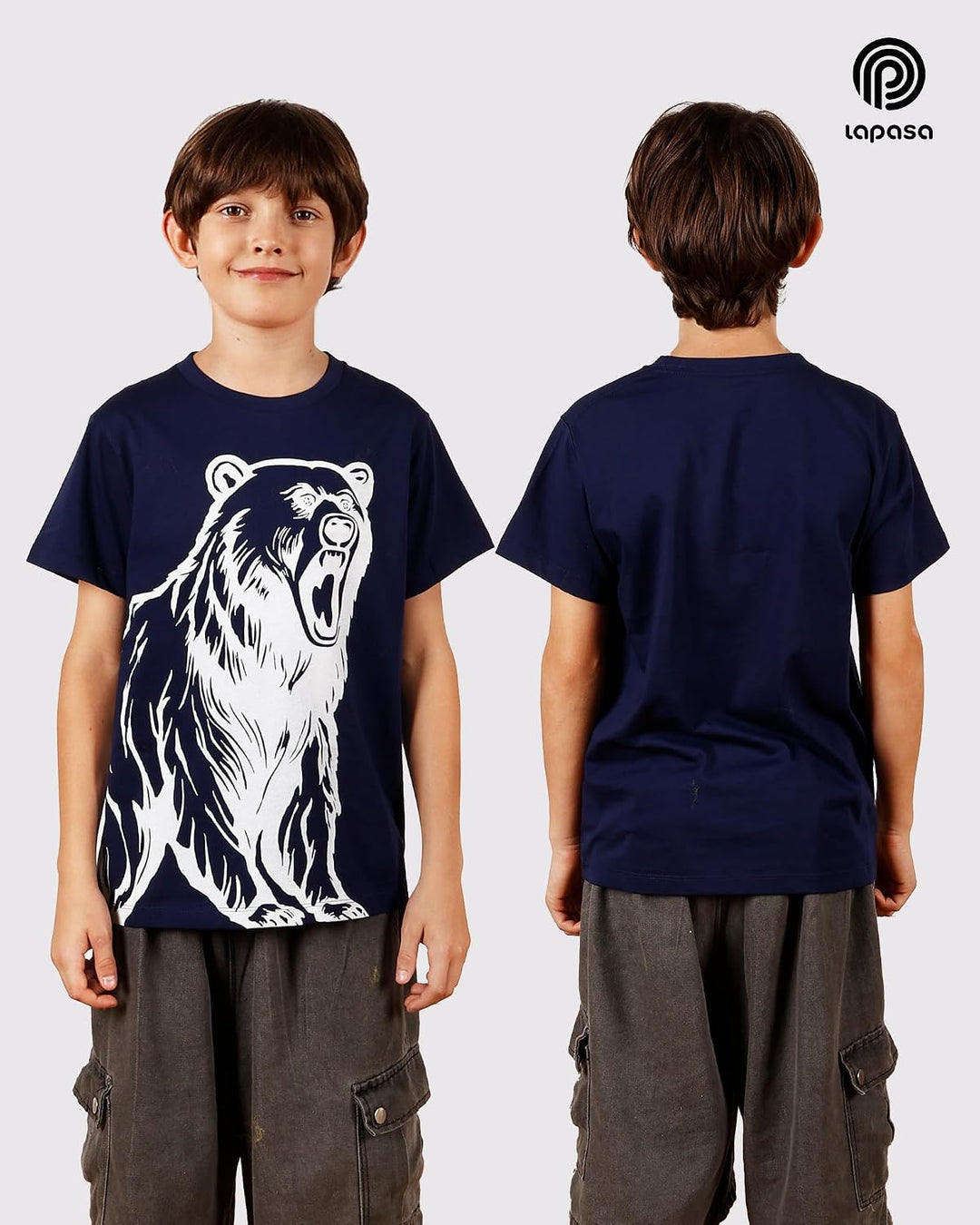 LAPASA Kinder T Shirt 100% Baumwolle 4er Pack Unisex 3-13 Jahre/ 95-165 Jungen Mädchen K01 3-4 Jahre