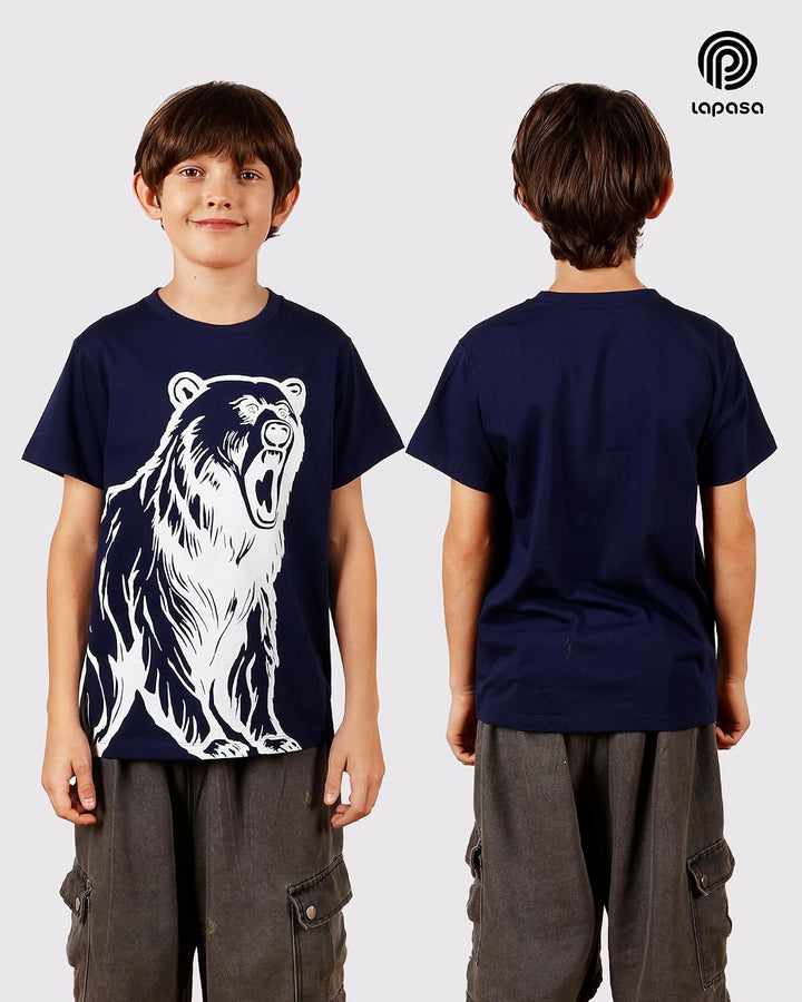 LAPASA Kinder T Shirt 100% Baumwolle 4er Pack Unisex 3-13 Jahre/ 95-165 Jungen Mädchen K01 3-4 Jahre