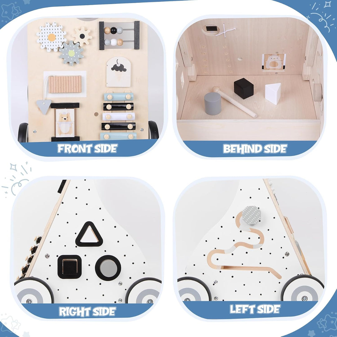 Asweets Lauflernwagen Holz, Montessori Spielzeug Multifunktion Baby Lauflernhilfe, Walking Lernwagen