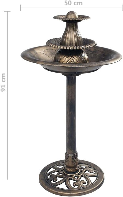 vidaXL Vogelbad mit Springbrunnen Vogeltränke Wasserschale Vogel Tränke Bad Gartenbrunnen Gartendeko