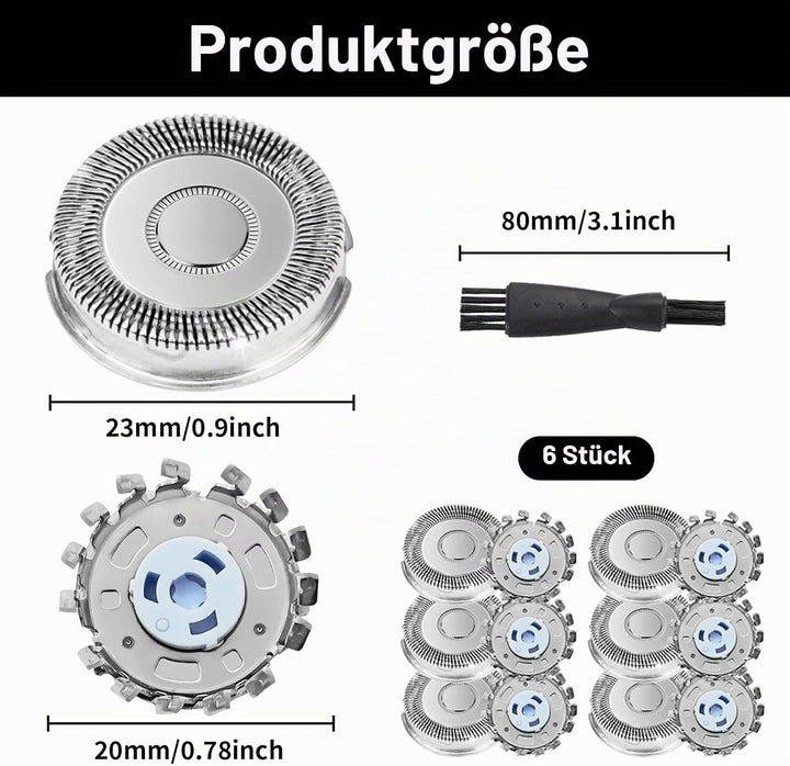 SH71/50 Ersatzscherköpfe 6 Pcs Rasierer Ersatzköpfe Serie 7000 (S7XXX) und eckige Serie 5000 (S55XX)