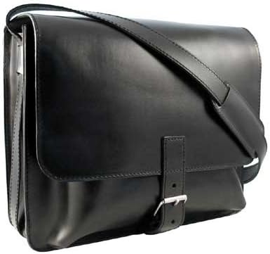 Shalimar Ranch Shalimar Midi Posttasche Messenger Bag aus Leder, schwarz, Einheitsgrösse