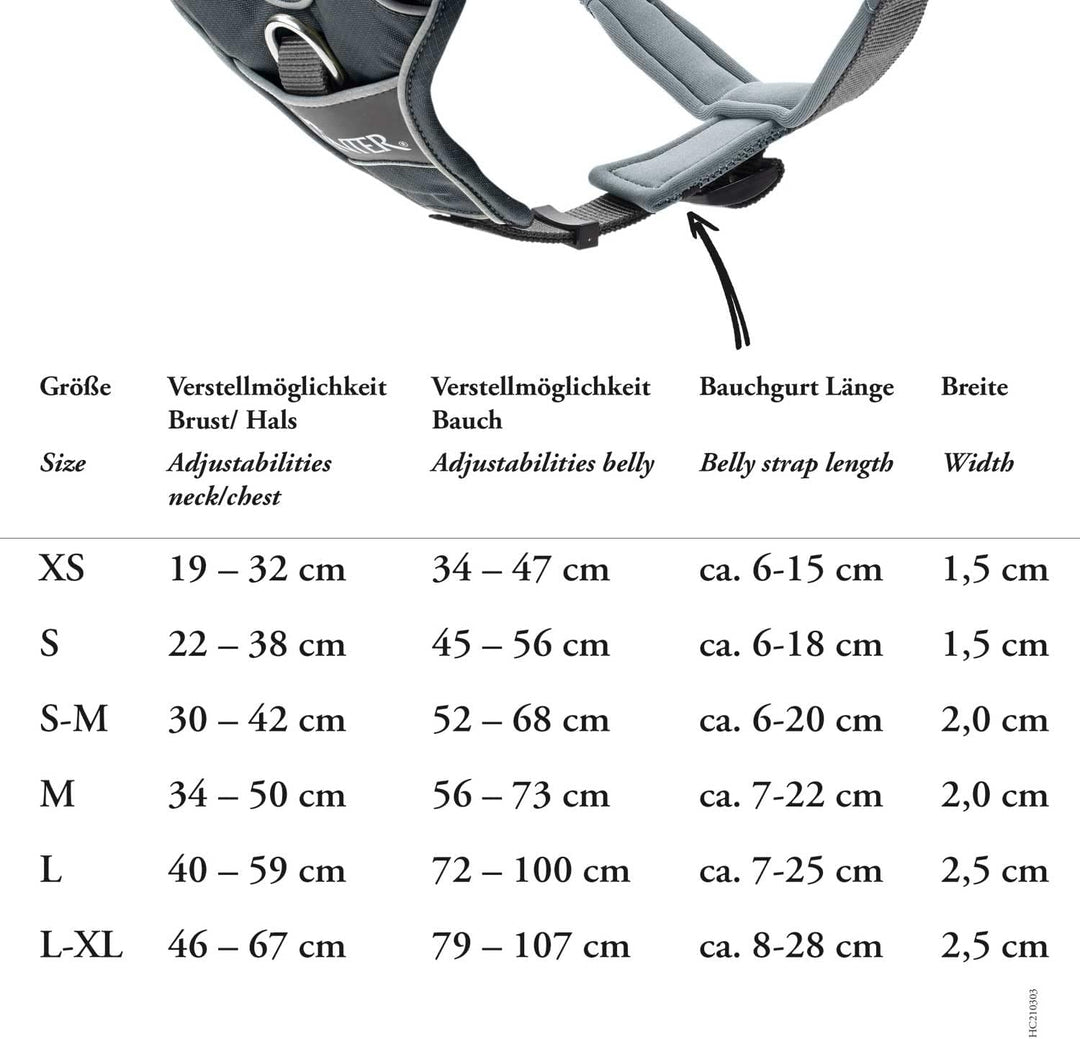 HUNTER DIVO Hundegeschirr, L, 72-100 cm, rot/grau 72 - 100 cm rot/grau, 72 - 100 cm rot/grau