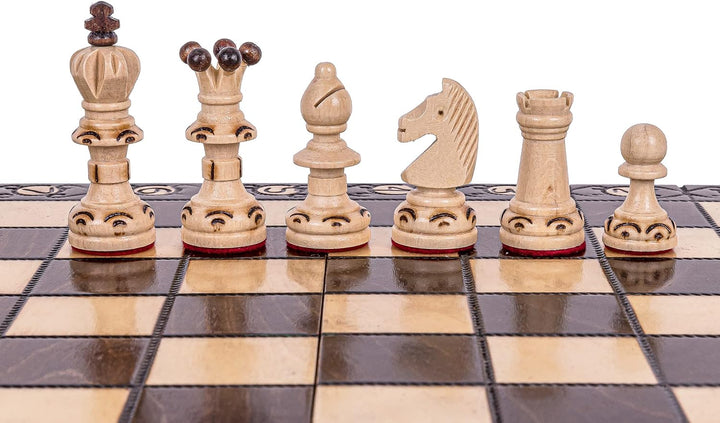 Square - Schach Schachspiel - AMBASADOR Mini - 35 x 35 cm - Schachfiguren & Schachbrett aus