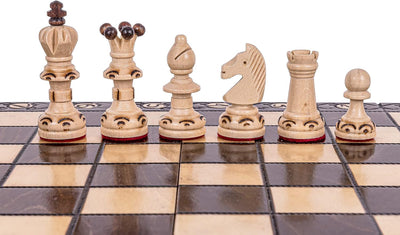 Square - Schach Schachspiel - AMBASADOR Mini - 35 x 35 cm - Schachfiguren & Schachbrett aus