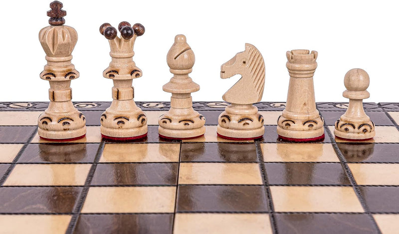 Square - Schach Schachspiel - AMBASADOR Mini - 35 x 35 cm - Schachfiguren & Schachbrett aus