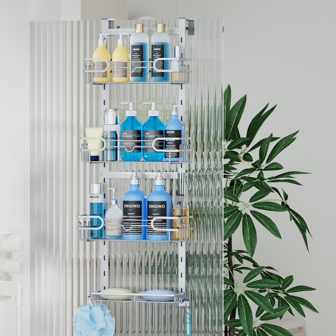 HapiRm Duschablage zum Hängen Hängeregal Dusche - Duschregal zum Hängen Einstellbar mit 4 Duschkorb,