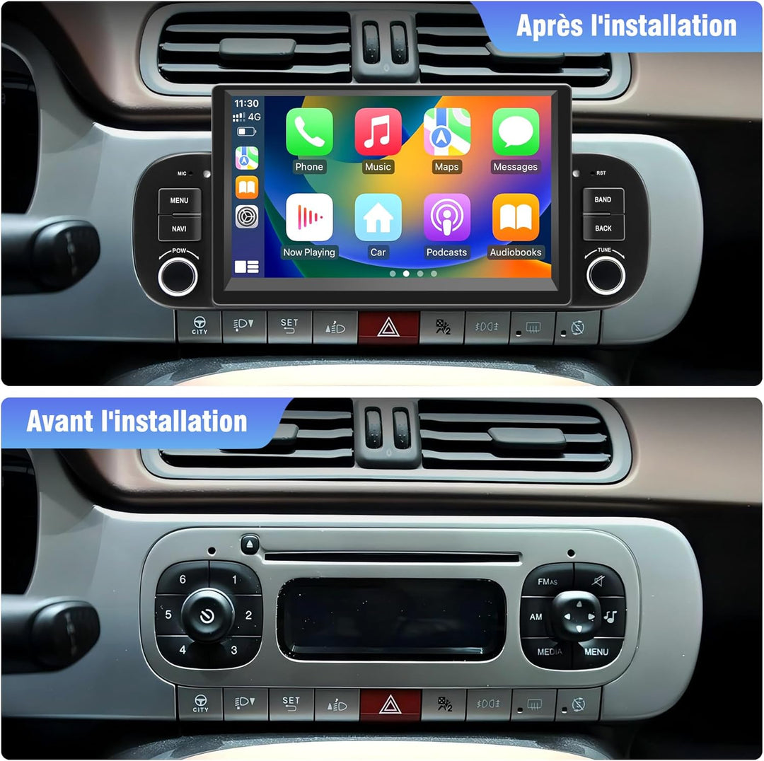 Autoradio für Fiat Panda 2013 2014 2015 2016 2017 2018 2019 2020, Android 13 2G+64G mit Wireless Car