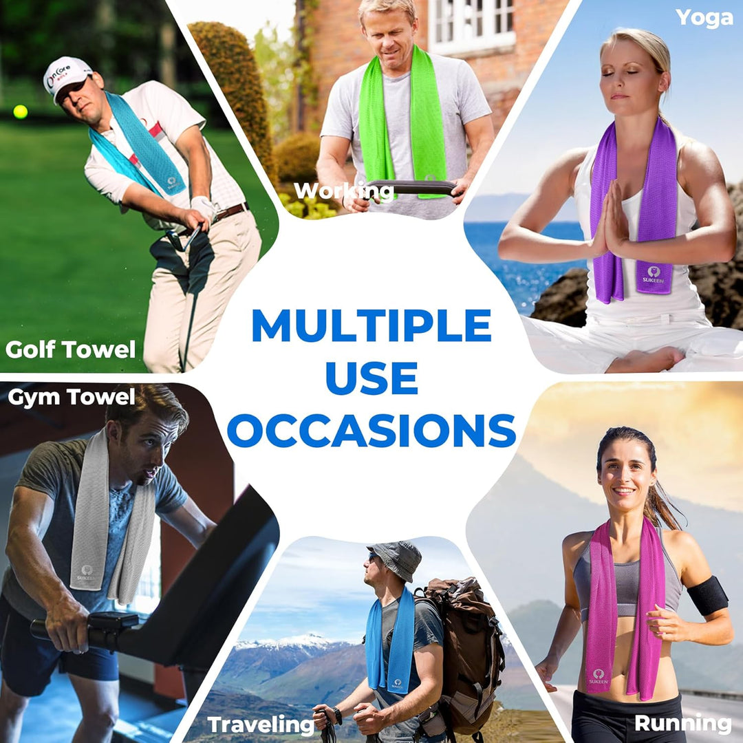 Sukeen Kühlendes Handtuch, Sport Cooling Towel für Hals und Körper, Schweisshandtuch schnelltrocknen