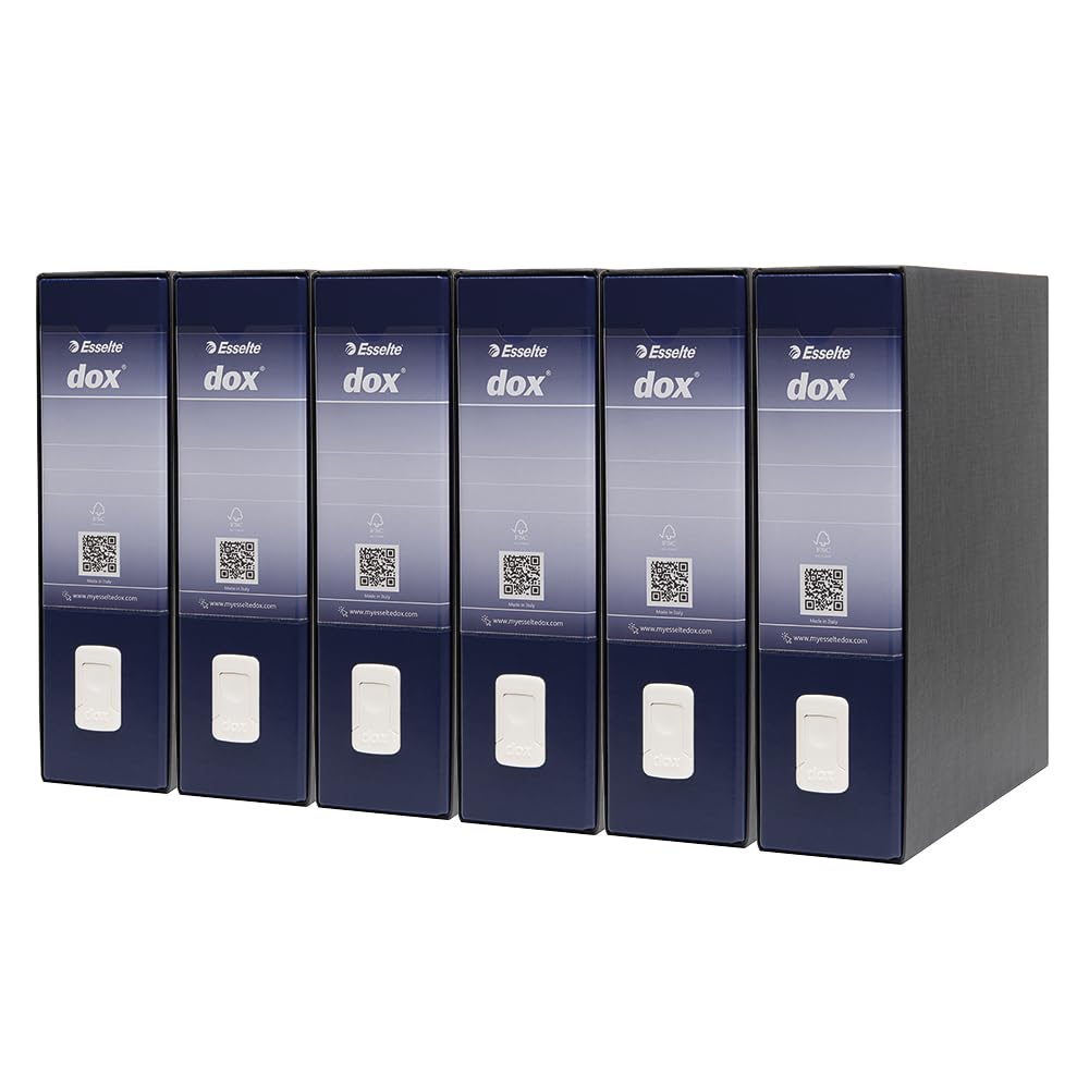 Rexel Dox Aktenordner (DIN A4 Inhalt) 6 Stück weiss Blau, Blau