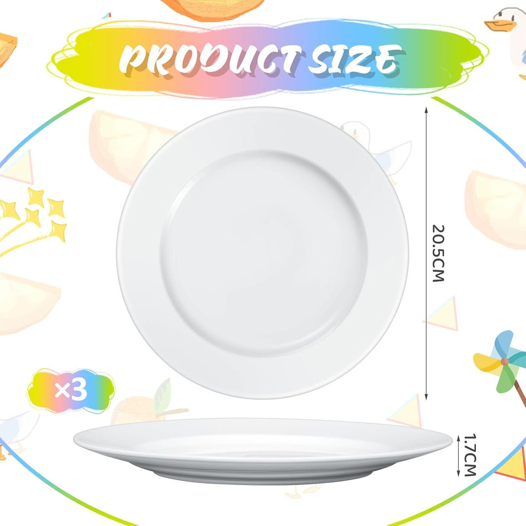 Sinmoe DIY Keramik Bemalen Set 3 Keramikplatte Weiss Servierplatte Salatteller 12 Porzellanstifte Sp