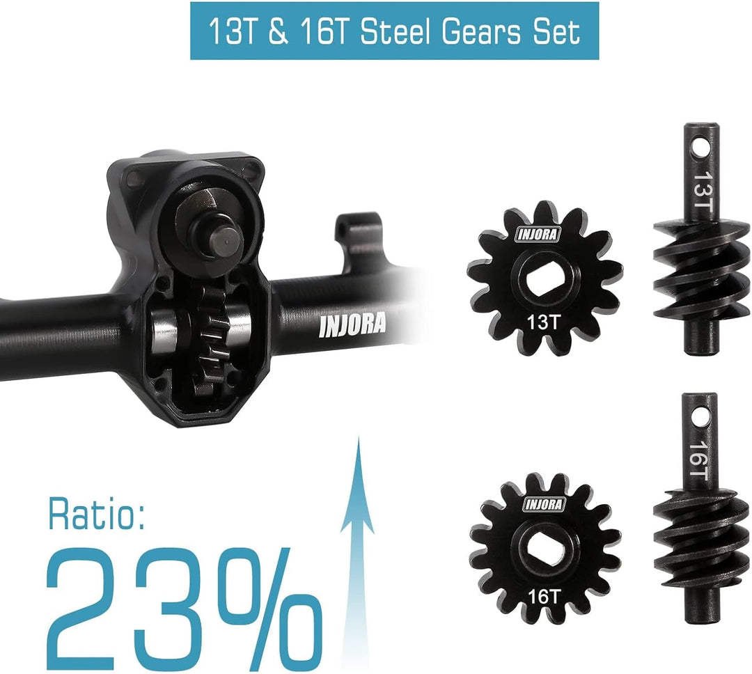 INJORA RC Vorder Hinter Achse CNC Aluminium Verlängert 4mm für 1/24 RC Crawler Axial SCX24 Deadbolt