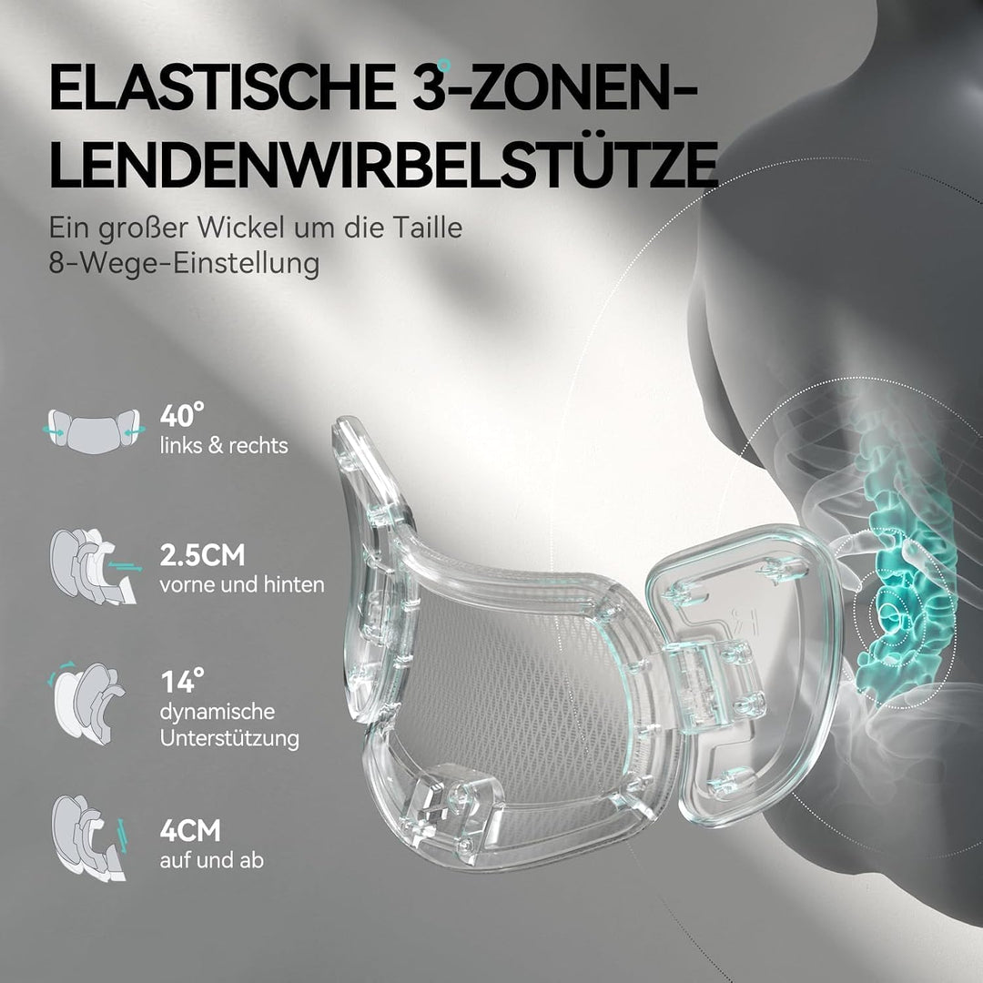 Hbada E3 Pro Ergonomischer Bürostuhl mit 3-Zonen dynamischer Lendenwirbelstütze, Schreibtischstuhl m