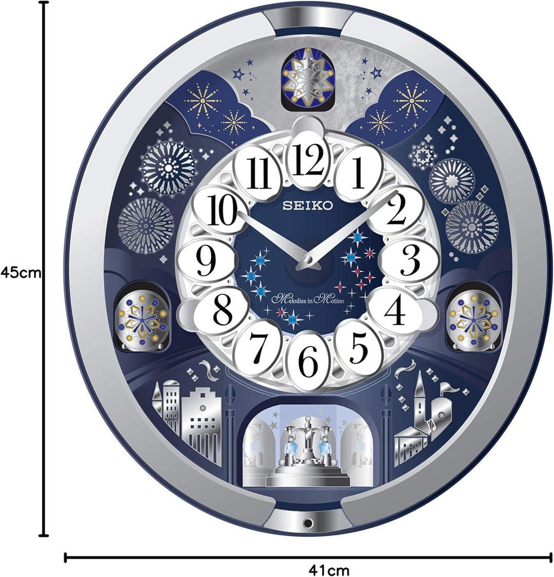 Seiko Wanduhr Motion weiss Kunststoff Drehpendel QXM379S