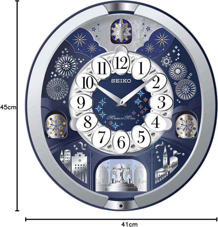 Seiko Wanduhr Motion weiss Kunststoff Drehpendel QXM379S