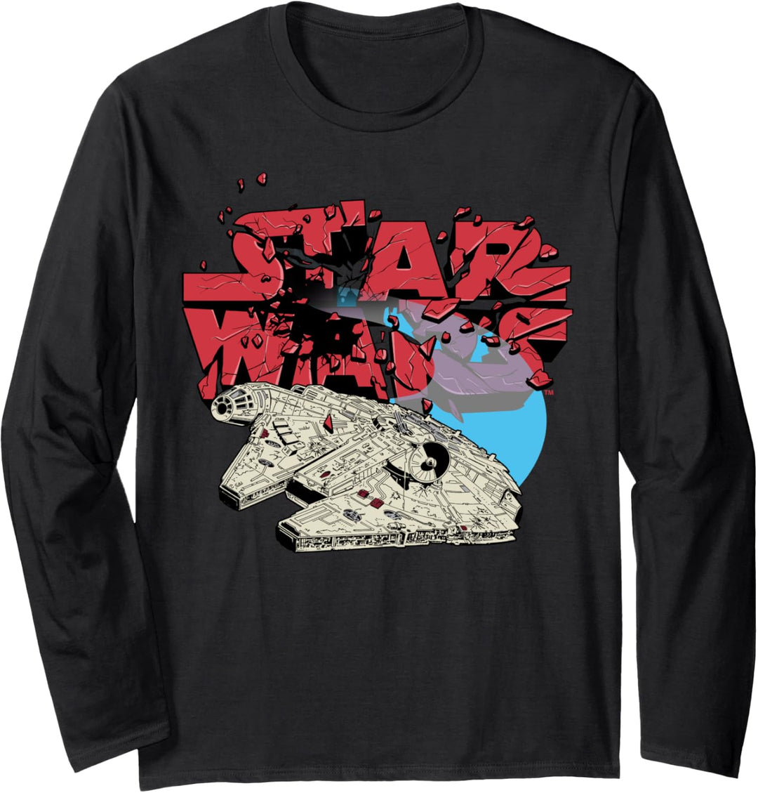 Star Wars Millennium Falcon Shattered Logo Langarmshirt
