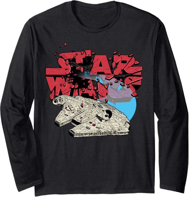Star Wars Millennium Falcon Shattered Logo Langarmshirt