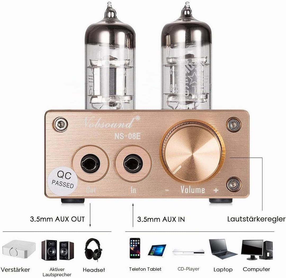 Nobsound HiFi Mini Valve Tube Headphone Amplifier Stereo amp Audio Kopfhörerverstärker