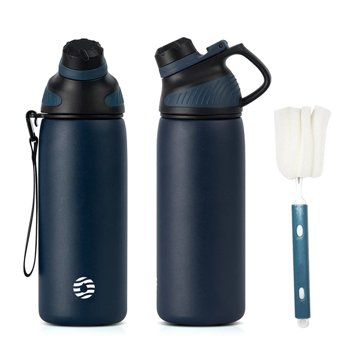 Fjbottle Edelstahl Trinkflasche Sport mit Magnetischem Deckel 1L, 800ml, 600ml, 400ml BPA-Frei Ausla