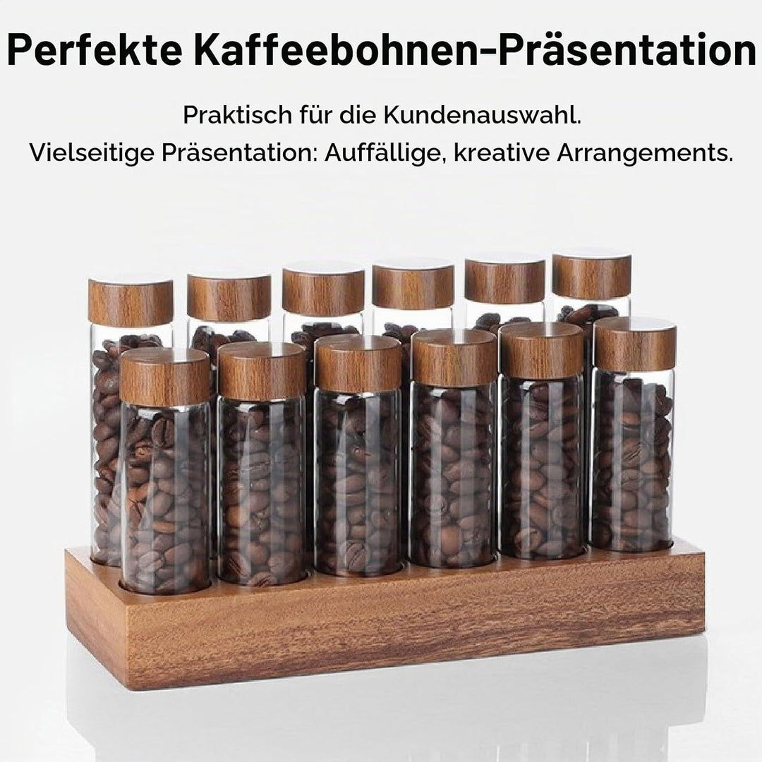 Kaffeebohnen-Aufbewahrungsröhrchen Einzeldosis, 6PCS oder 12PCS Kaffeebohnenkeller, Dosierglasfläsch